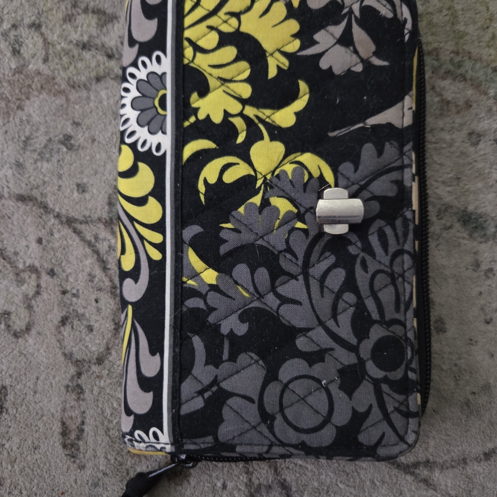 Vera Bradley Black and Yellow Floral Wallet